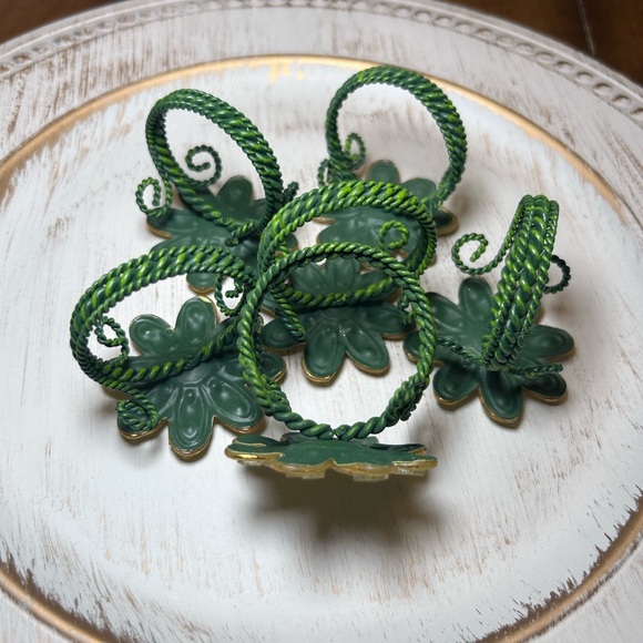 Vintage 90s Yellow Floral Napkin Rings (1) Set of 6 Spring Summer rare find - Picture 6 of 9